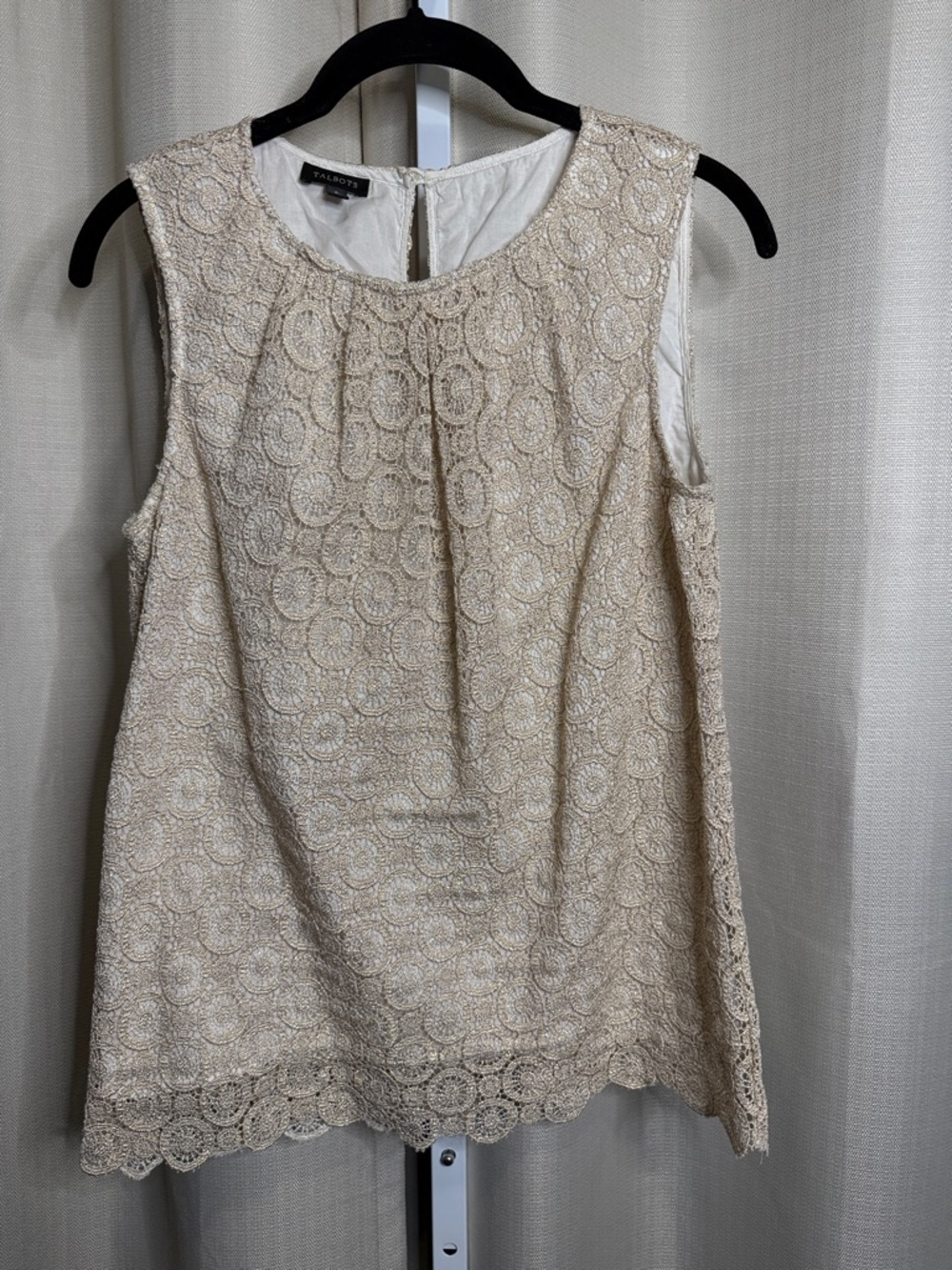 Talbots Beige Lace Sleeveless Top
